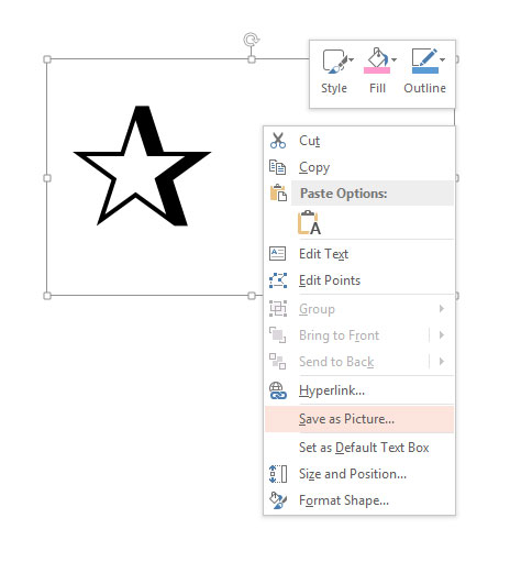 Save a dingbat with a right-click in PowerPoint
